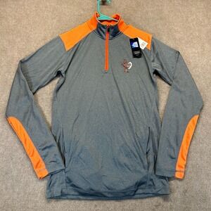 Virginia Tech Hokies 1/4 Zip Pullover Men's Small Champion Elite Gray NEW